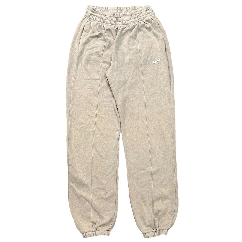Nike Sportswear Essential Womens Fleece Joggers Cream BV4089-236 Loose Fit Sz XS